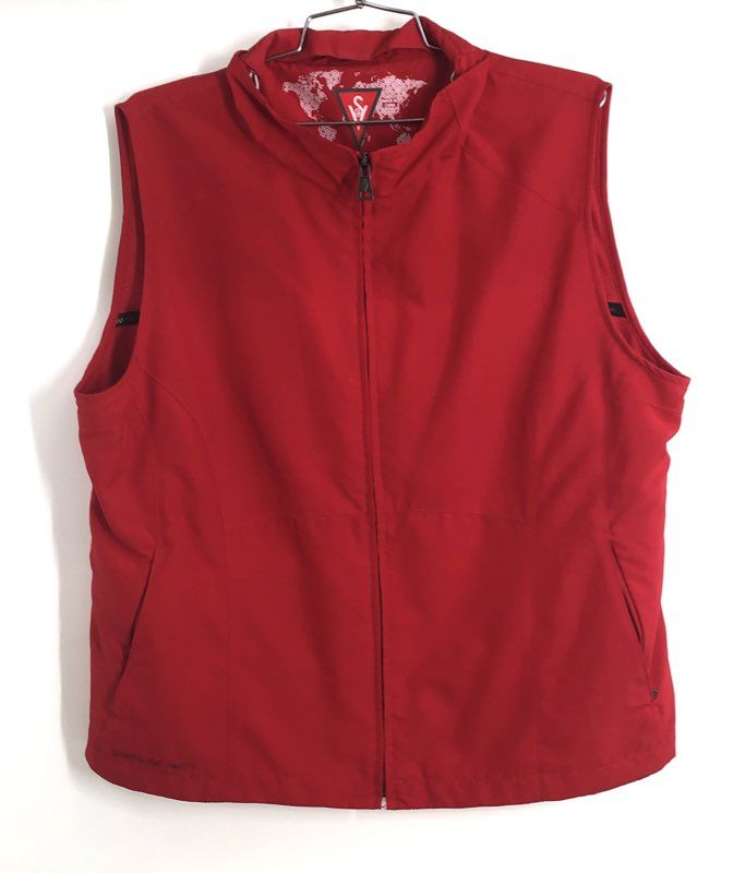 Scottevest Men's Red Multi-Pocket Travel Vest Jacket Tech Vented Sz XL
