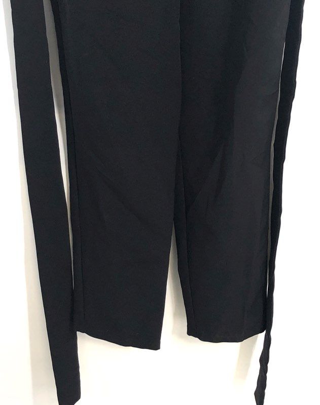 ASOS Women's Black Wrap V-Neck Sleeveless Tie Waist Jumpsuit Sz 4