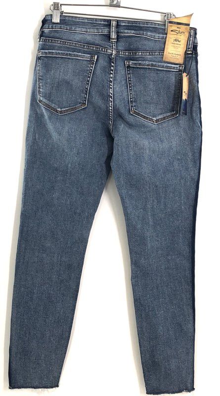 Silver Jeans Co. Women's Aiko Ankle Skinny Side Stripe Raw Hem Jeans 29x27 NWT