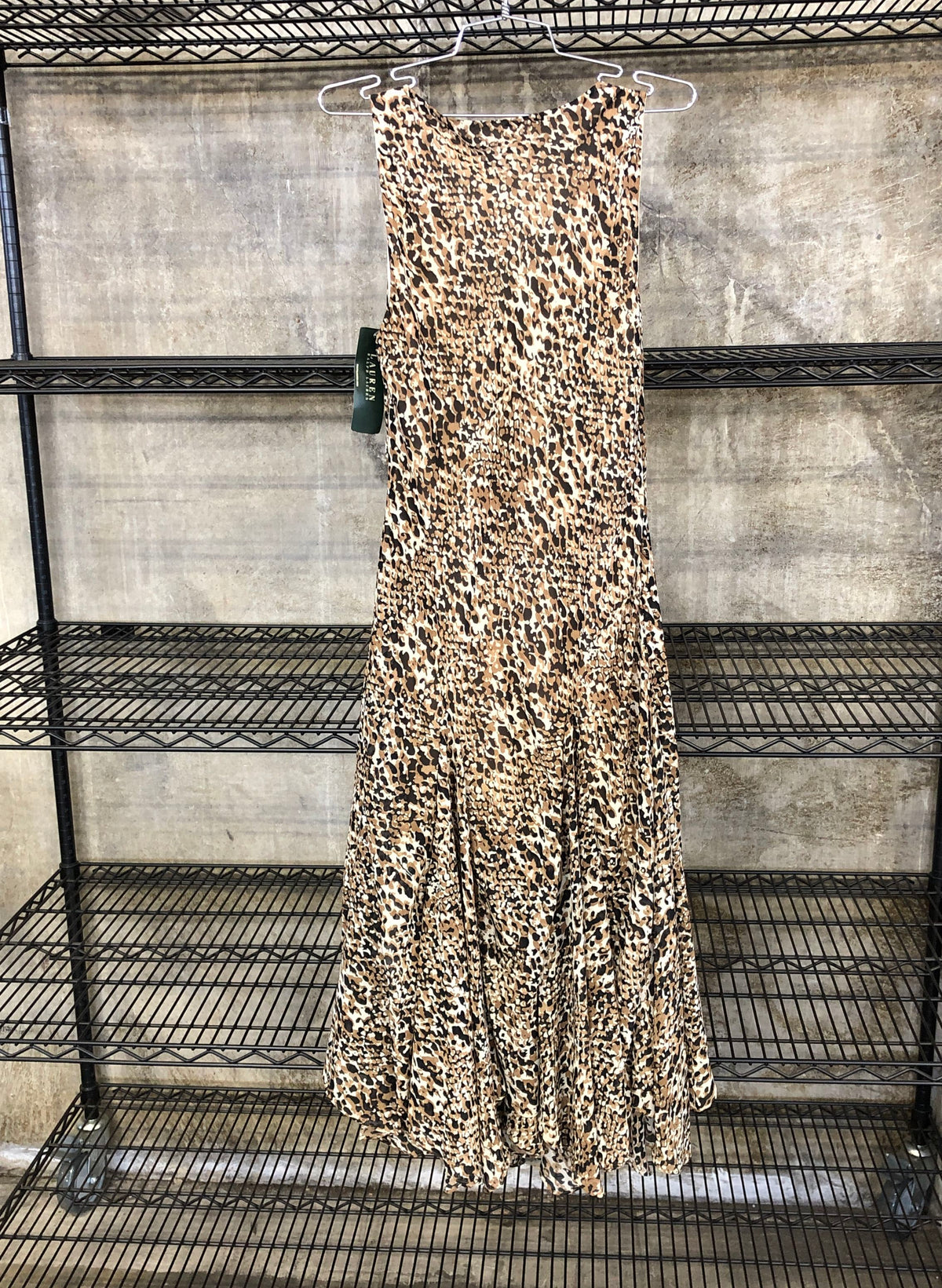 Lauren Ralph Lauren Women's Leopard Print Sleeveless Maxi Dress NWT Sz 12