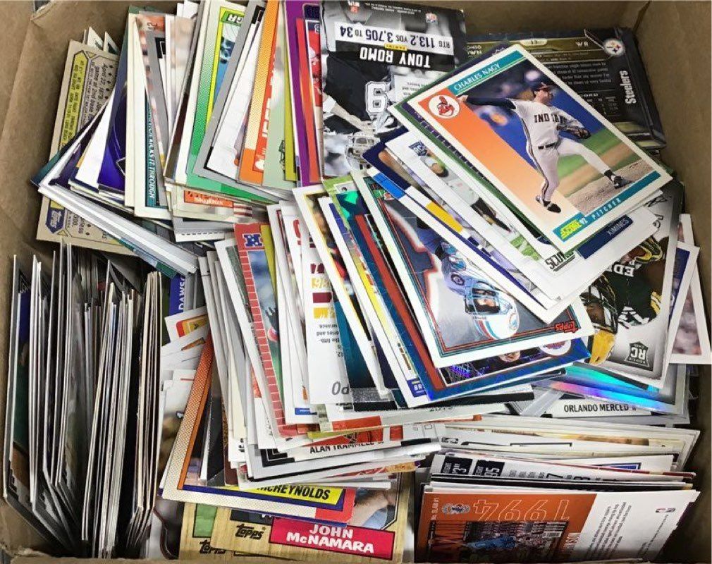 16.8 lbs. Lot Of Assorted Sports Trading Cards. Medium Box, Unsorted