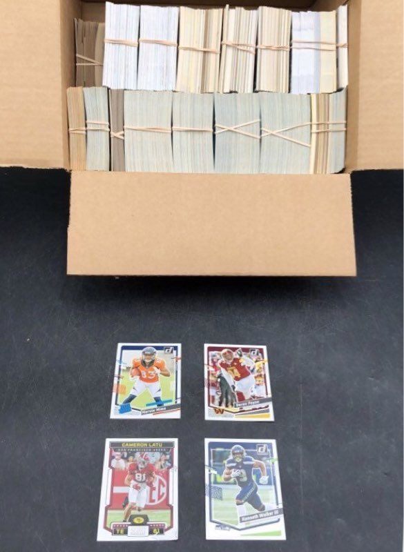 11:3.5lbs. Lot Of Mixed Sports Basketball, Football Cards. Medium Box, Unsorted