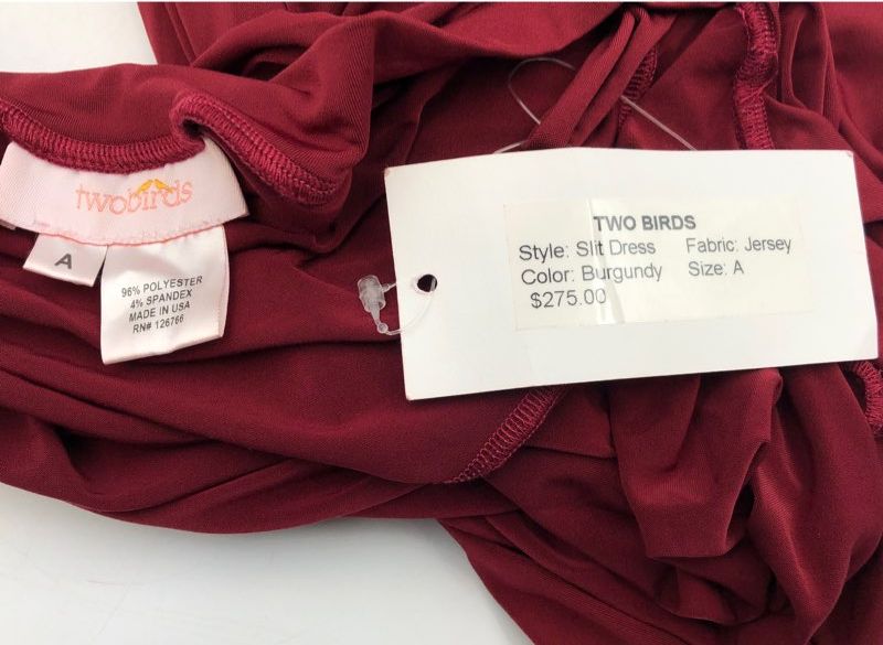 NWT Twobirds Women&#39;s Burgundy Slit Maxi Dress - Size A