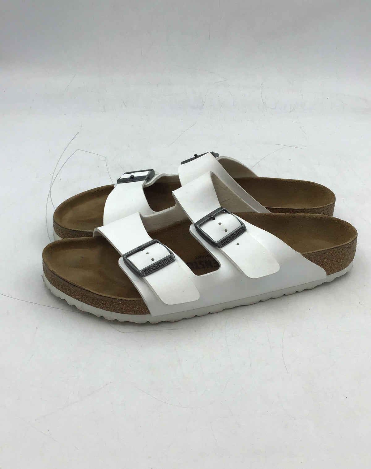 Birkenstock Women&#39;s White Open Toe Adjustable Strap Slide Sandals - Size 11