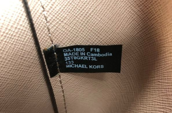 Michael Kors Mauve Leather Rivington Turn Lock Tote Bag Gold Hardware COA