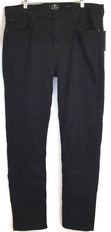 7 For All Mankind Men's Black Slimmy Tapered Luxe Performance Jeans 40 NWT