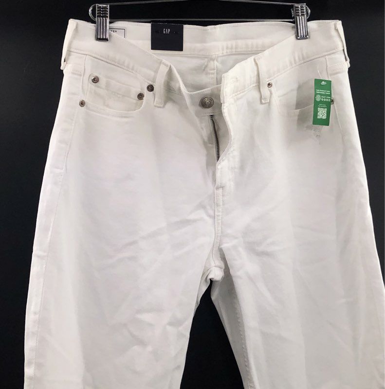 GAP Women's White Vintage Slim Mid Rise Distressed Jeans Sz 31/12R NWT