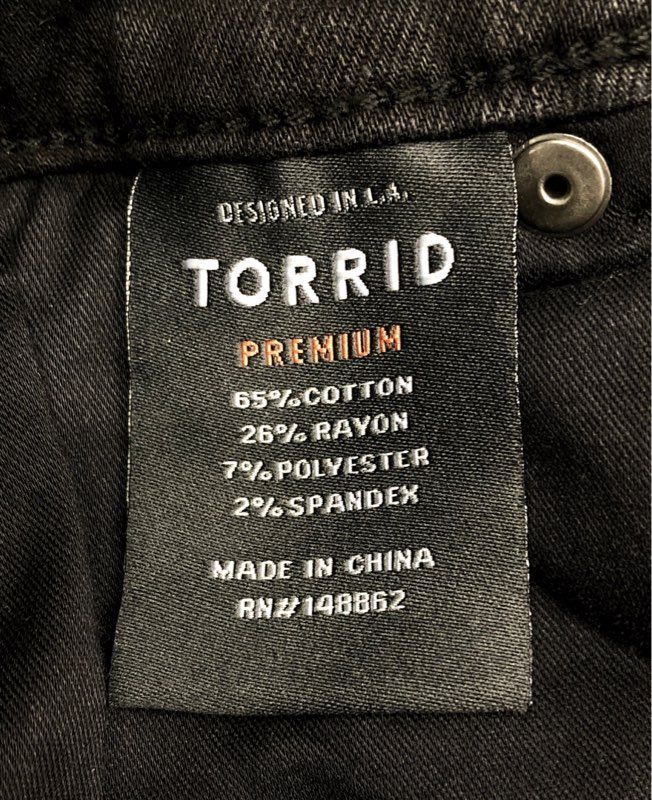 Torrid Women's Black Distressed Ripped High Rise Skinny Jeans Size 10R