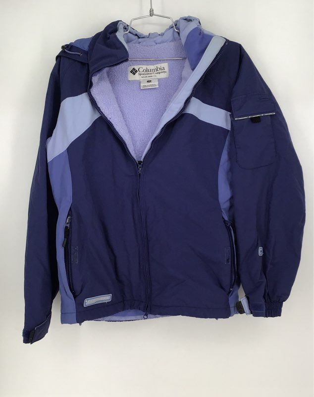 Columbia Women&#39;s Purple Hooded Full Zip Windbreaker Jacket - Size Medium