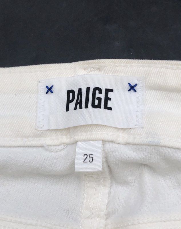 Paige Women's White Verdugo Crop Raw Hem Skinny Stretch Jeans Size 25