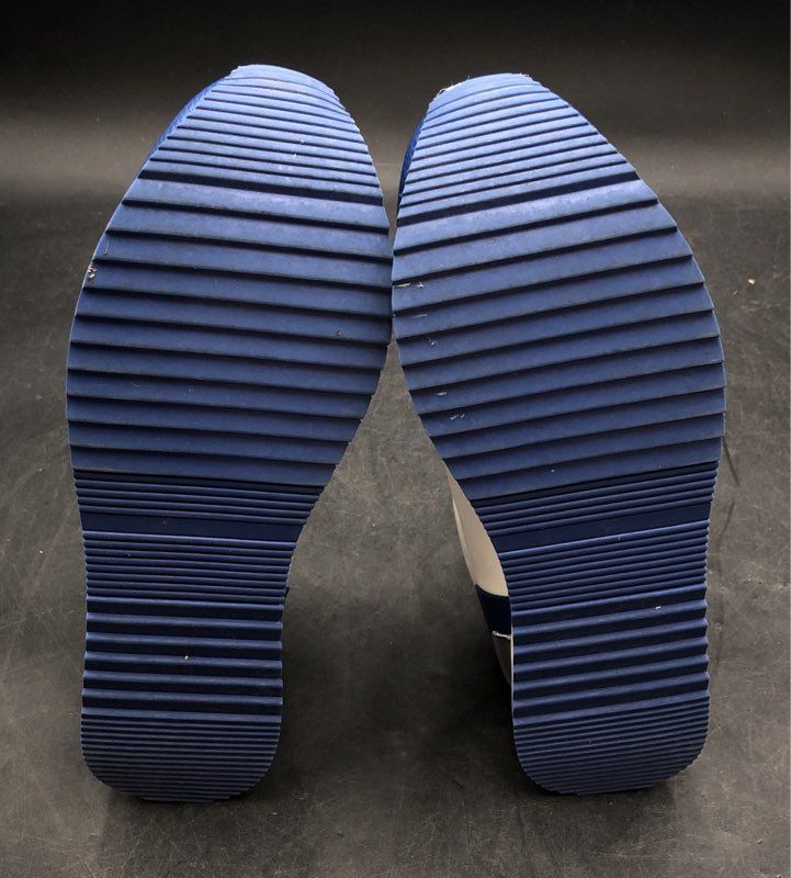Michael Kors Billie Trainer Blue White Pebbled Sneakers Women's Size 7.5