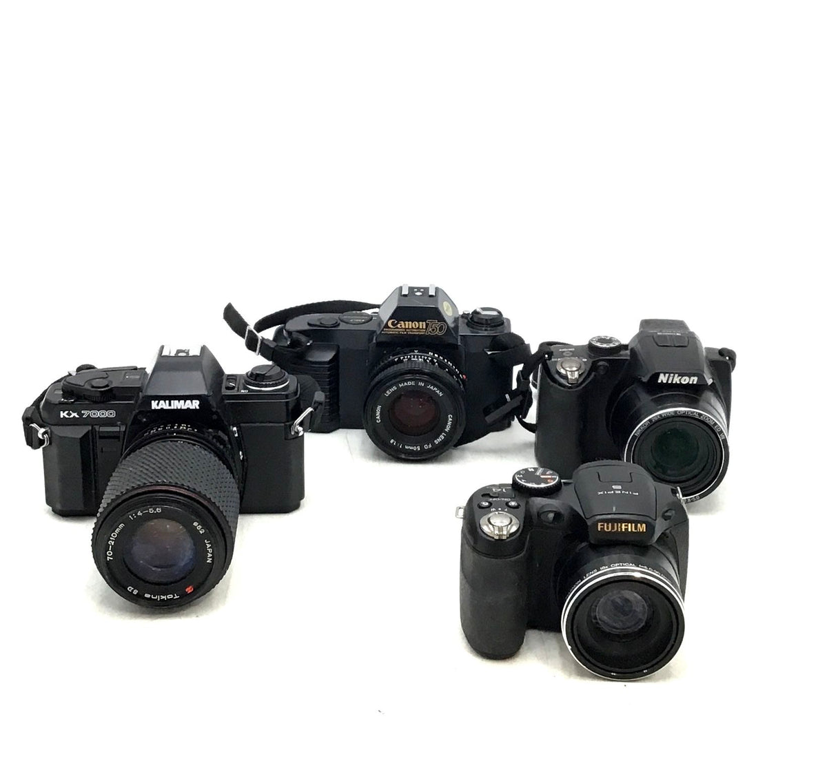 Canon, Nikon, Fujifilm, Kalimar KX7000 35mm Film SLR Camera Lot Of 4