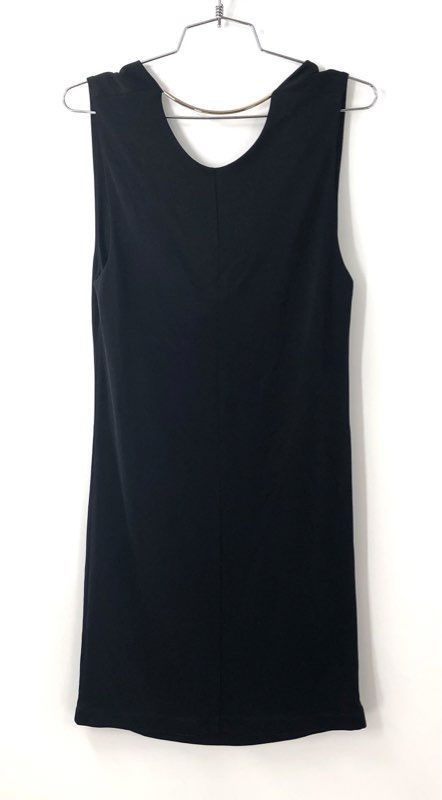 T by Alexander Wang Women's Black Draped Cowl Back Metal Bar Neck Dress Sz S NWT