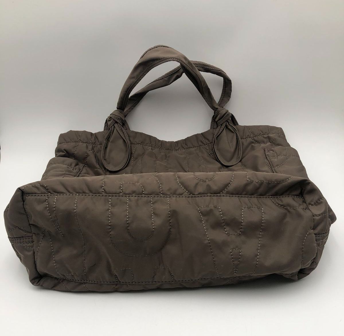 Marc by Marc Jacobs Khaki Quilted Logo Nylon Tote Bag Shoulder Purse COA