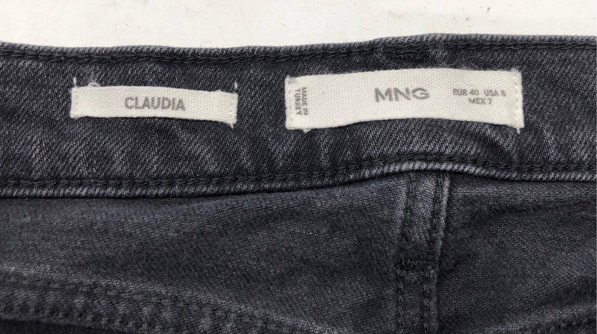 Mango MNG Women's Claudia High Rise Skinny Jeans Faded Black Sz 8