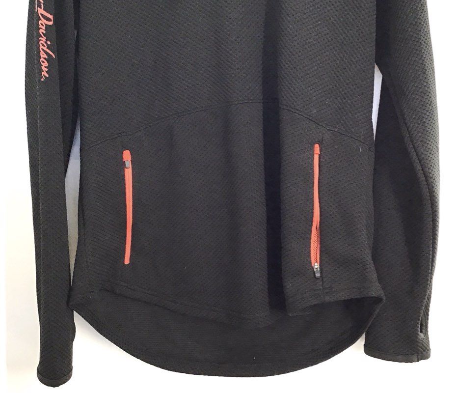 Harley-Davidson Genuine Motorclothes Tech Hoodie Womens Waffle Knit Black Sz M