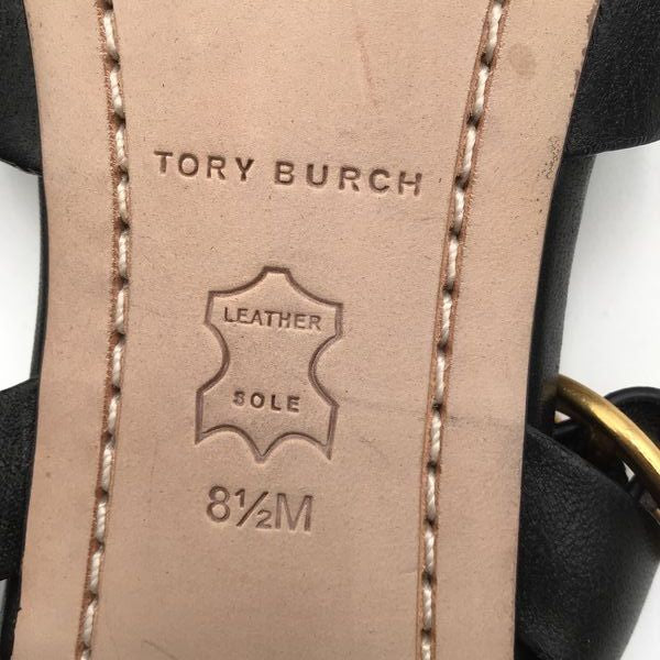 Tory Burch Black Leather 'City Heel' Ankle Strap Sandals-Size: 8.5 (+COA)