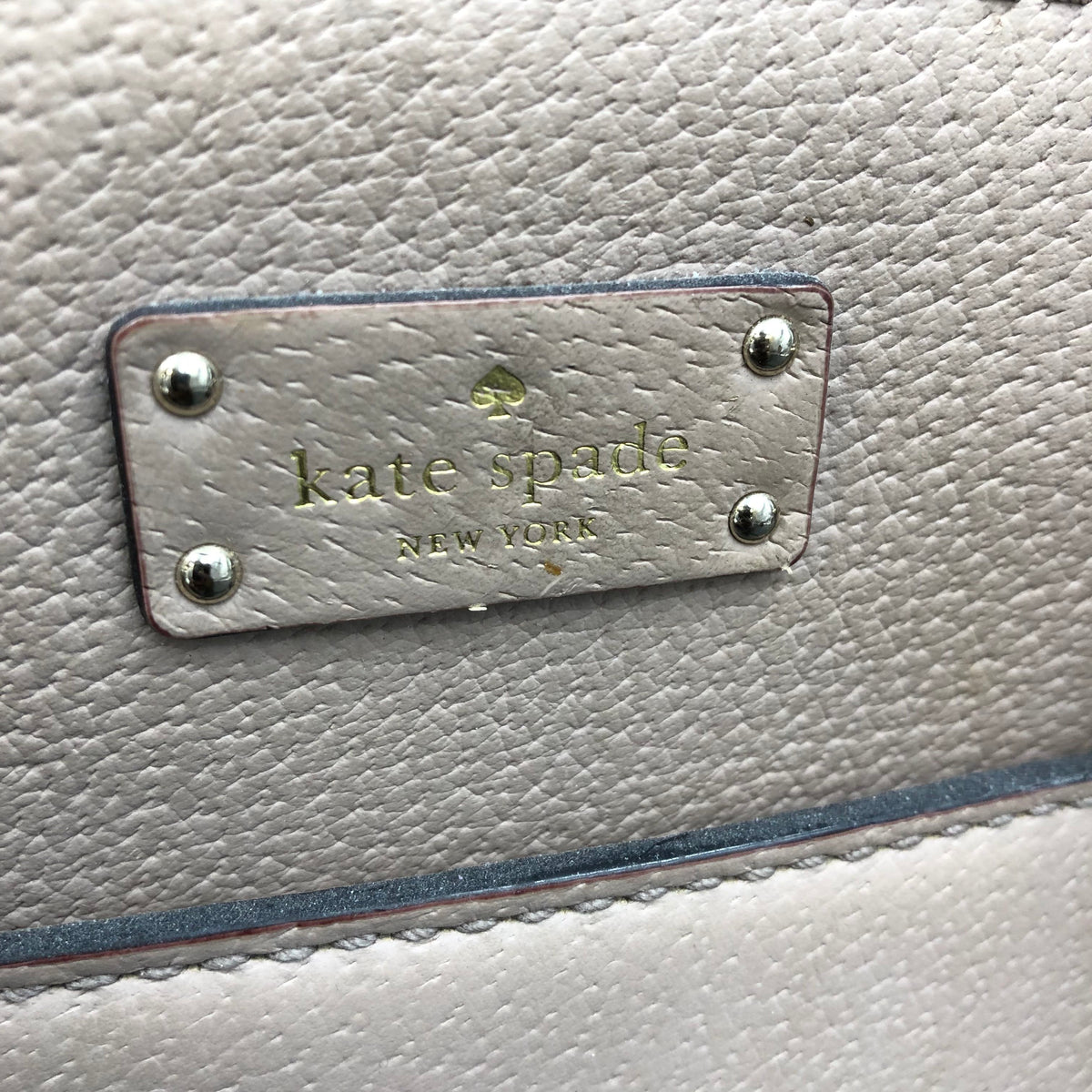 Kate Spade Taupe Pebbled Leather 'Madison' Satchel Bag (+COA)