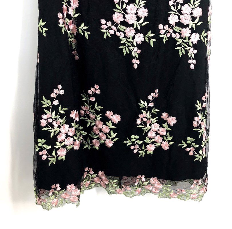 Nanette Lepore Women's Countryside Dreams Embroidered Mesh Dress Black NWT 6