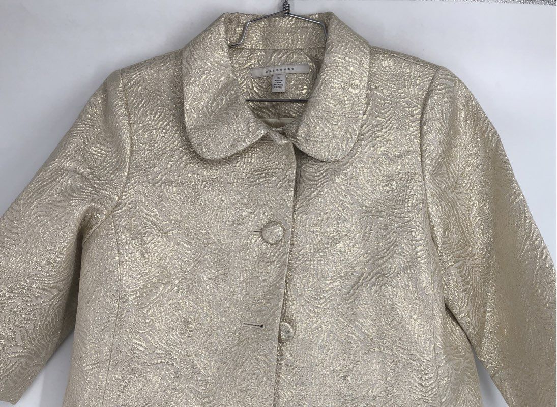 Allegory Women's Beige Gold Jacket - Size 10