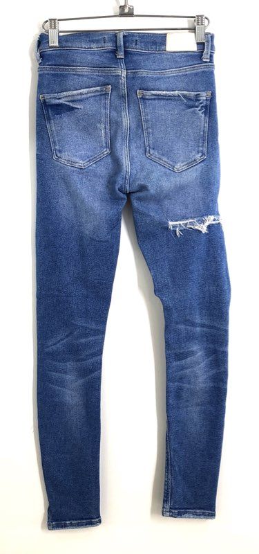 Zara Women's Blue Trafaluc High Rise Distressed Ripped Skinny Jeans Sz 26