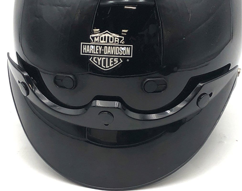 Harley-Davidson Gloss Black Half Helmet Size XXL 63-64cm Retractable Sun Shield