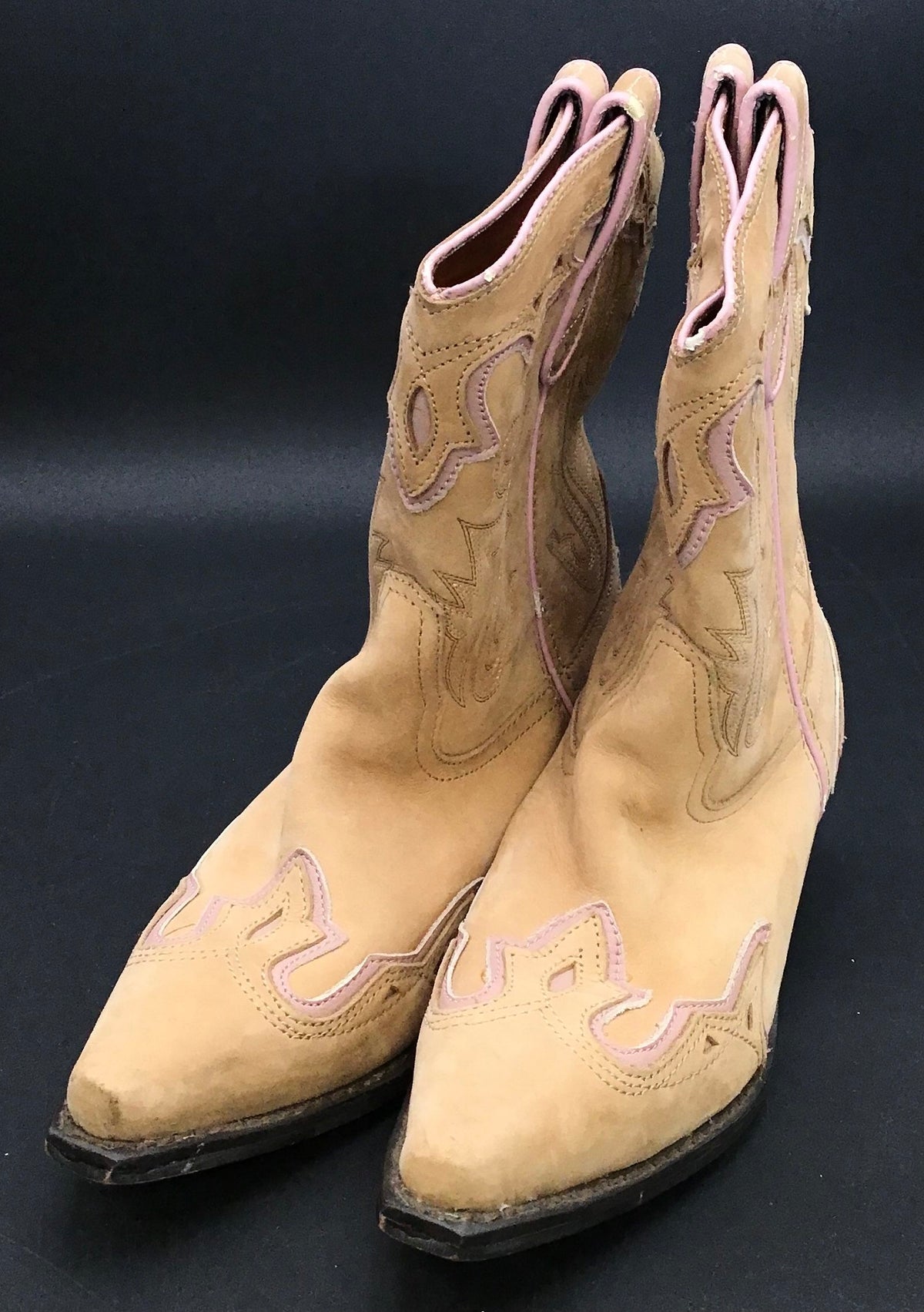 Women&#39;s Tan Leather Cowboy Western Boots - Size 8M