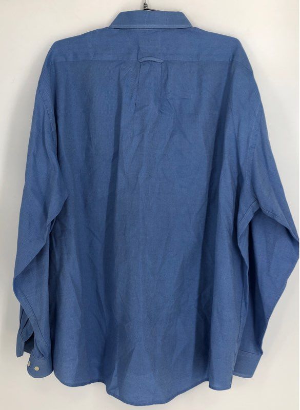 Lacoste Men&#39;s Blue Long Sleeve Button-Down Shirt - Size 44