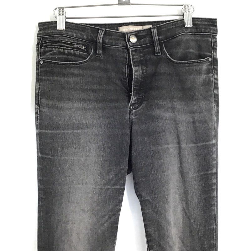 Athleta Women's Faded Black Ankle Zip Skinny Stretch Denim Jeans Sz 6