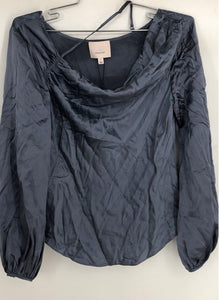 NWT Cinq à Sept Women's Gray Silk Blouse - Size Small