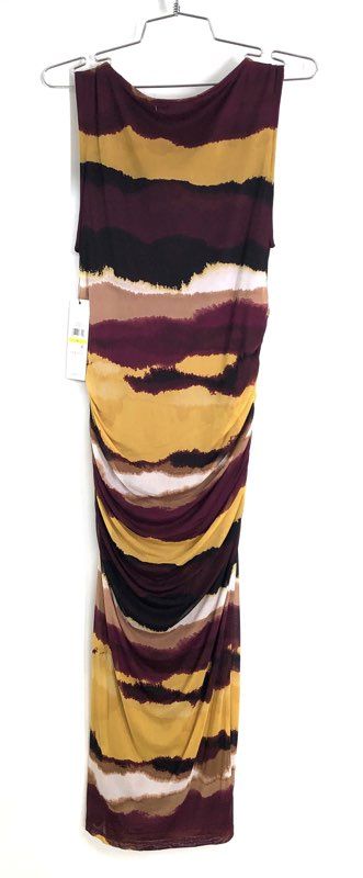 Calvin Klein Women's Abstract Watercolor Ruched Side Sheath Dress NWT Sz M
