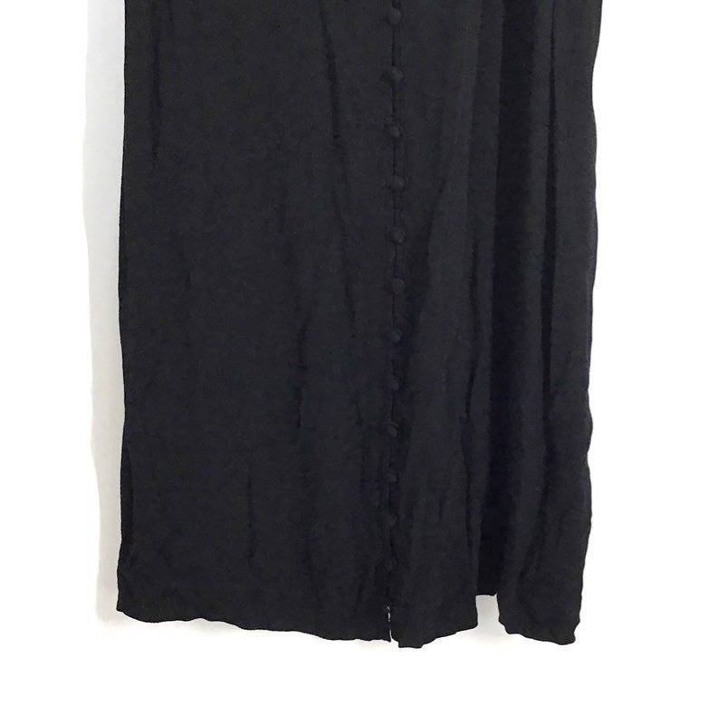 Madewell Women's Black Button-Front Sleeveless Viscose V-Neck Mini Dress Sz S