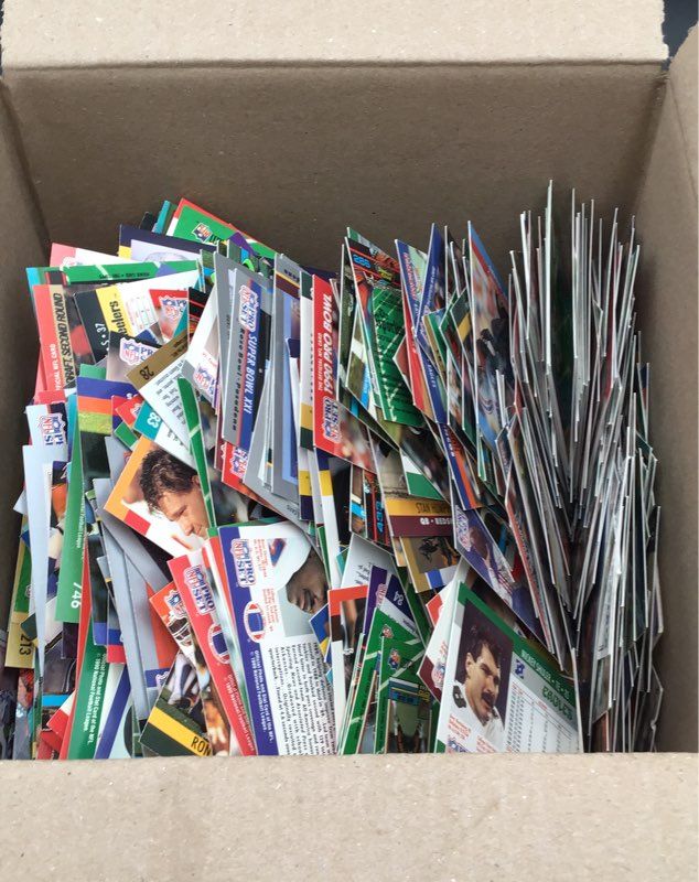 6.4 lbs. Lot of Football NFL Trading Cards. Medium Box, Unsorted