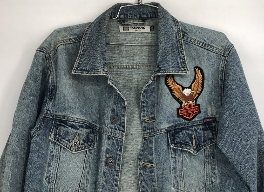 Carbon Men's Blue Harley-Davidson Denim Jacket - Size S