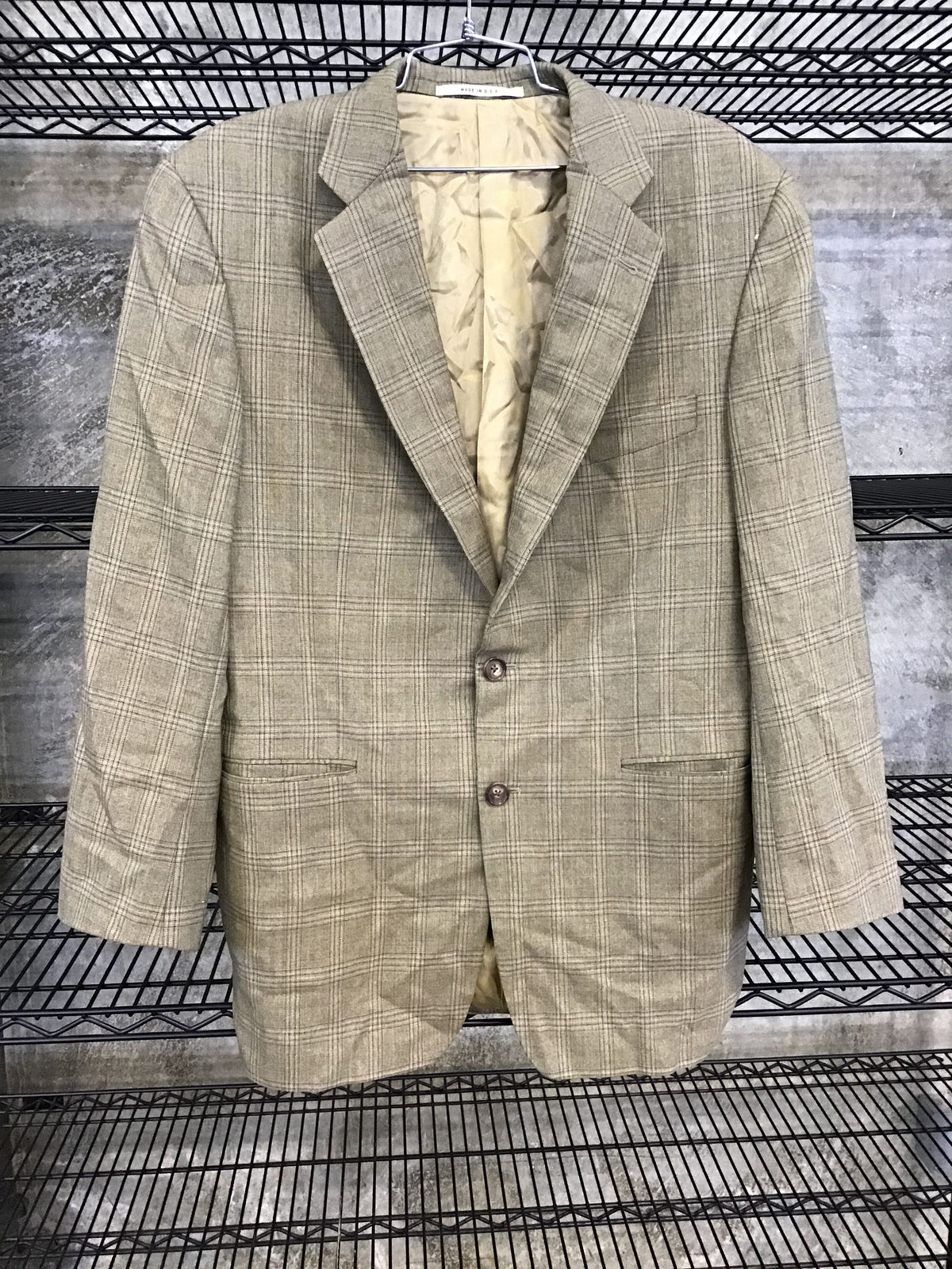 Burberry Vintage Men's Khaki Wool 'Kensington' Blazer-Size: 40 (+COA)