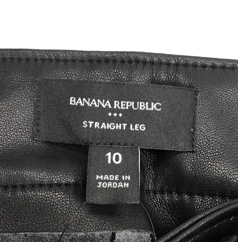 Banana Republic Women's Black Vegan Faux Leather Straight Leg Pants NWT Sz 10