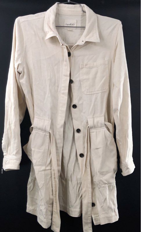 Unpublished Women's Cream Off-White Cotton Belted Utility Chore Jacket Sz S