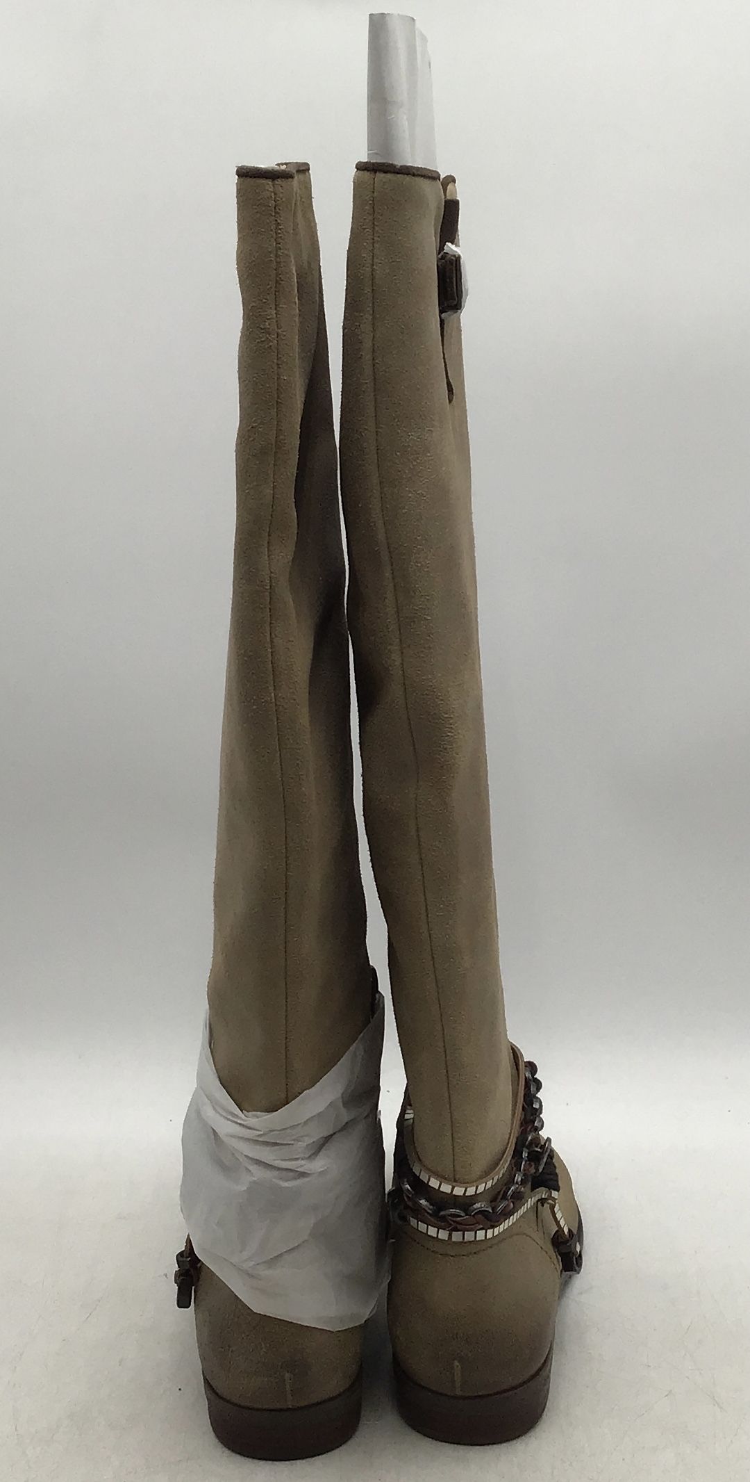 NIB OTBT Women&#39;s Trout Creek Beige Leather Round Toe Riding Boots - Size 8M