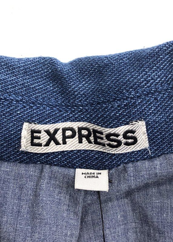 Express Men's Blue Slim Fit Knit Denim Blazer Jacket Sz S NWT