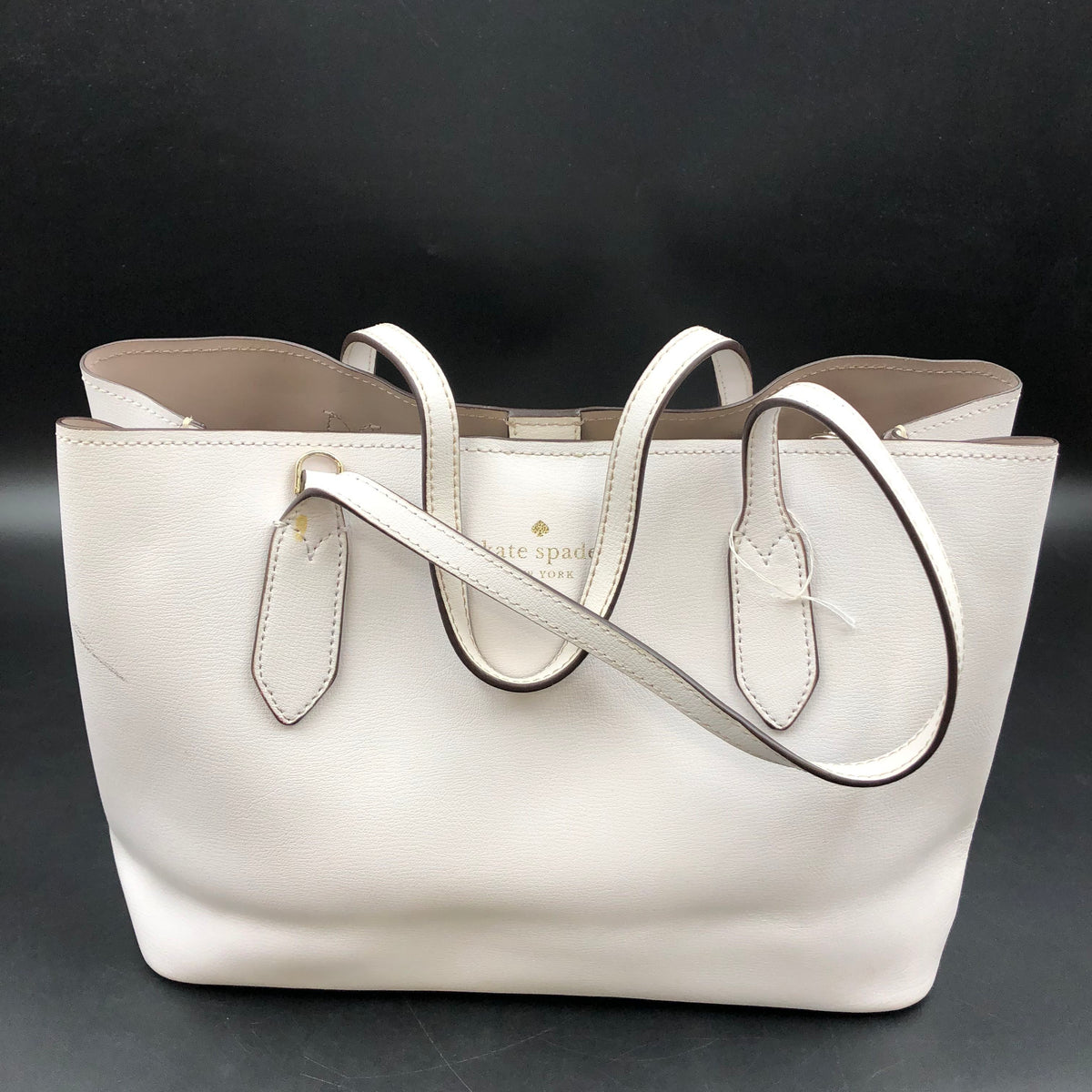 Kate Spade White 2020s Harper Pebbled Leather Satchel Bag COA