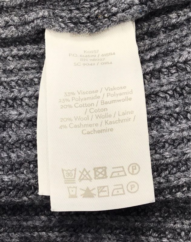 Boden Women's Gray Ribbed Knit Belted Open Front Wool Cashmere Blend Cardigan