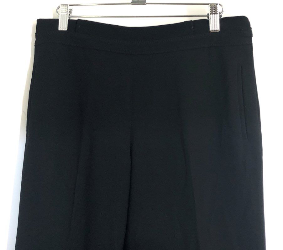 Ann Taylor Women's Audrey Black Wide Leg Cuffed Hem Tailored Pants Sz 2