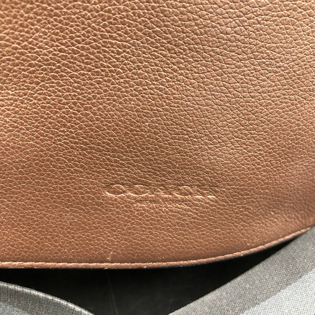 Coach Brown Pebbled Leather Charles Messenger Crossbody Bag COA