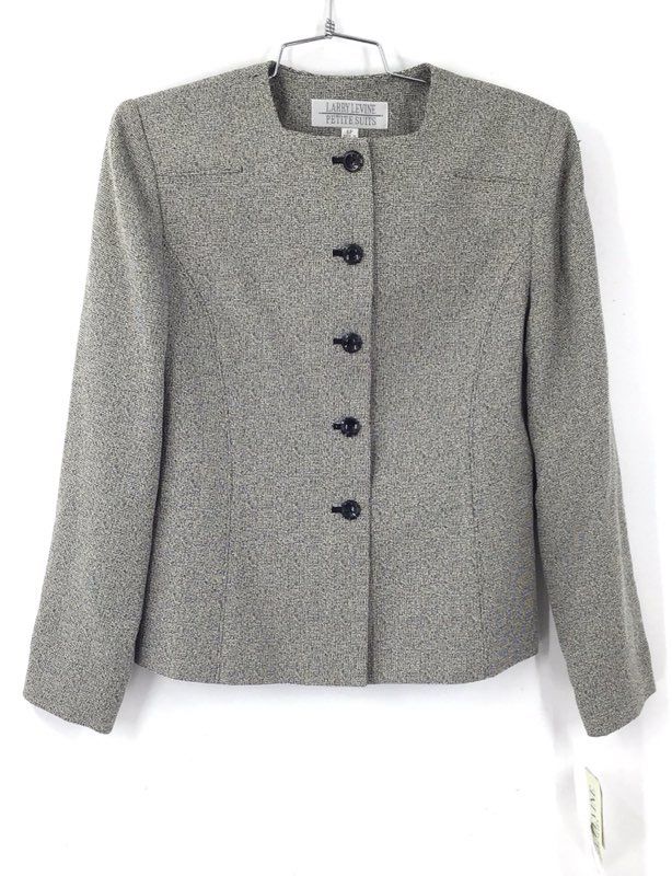NWT Larry Levine Women's Black White Blazer - Size 6P