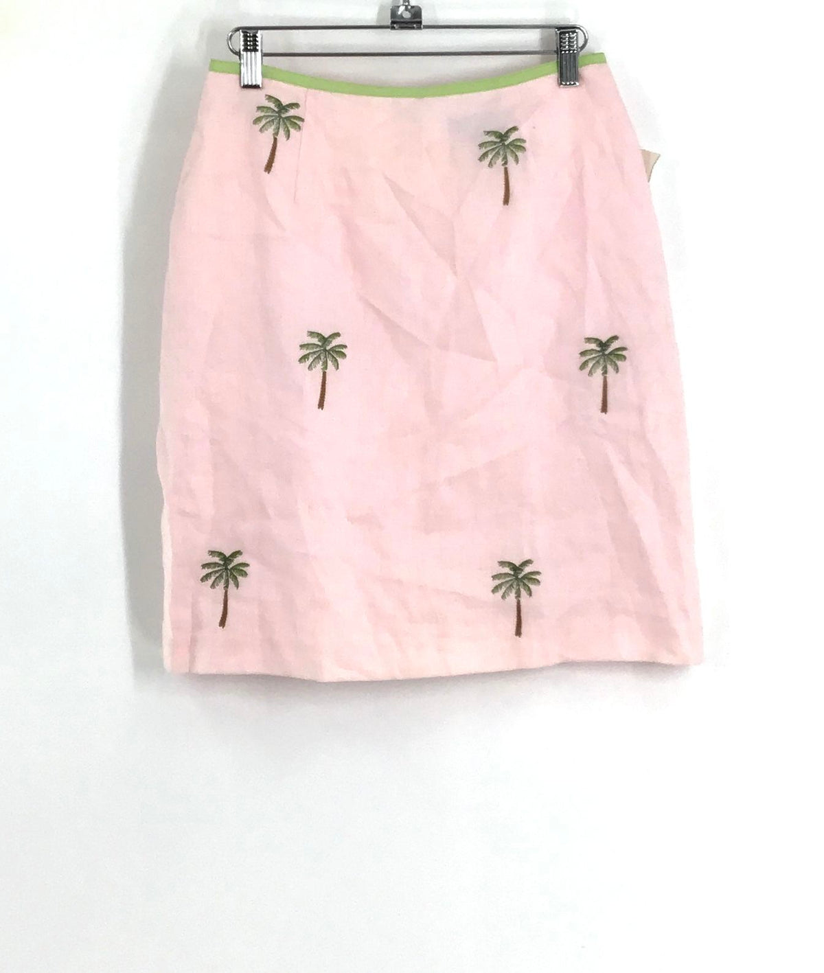 NWT Harold&#39;s Women&#39;s Pink Green Back Zip Mini Skirt - Size 4