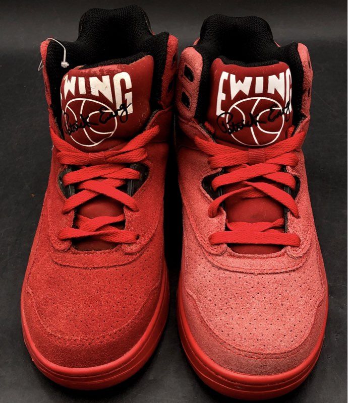 Ewing Athletics Guard Red Suede Mid Top Basketball Sneakers Size 8