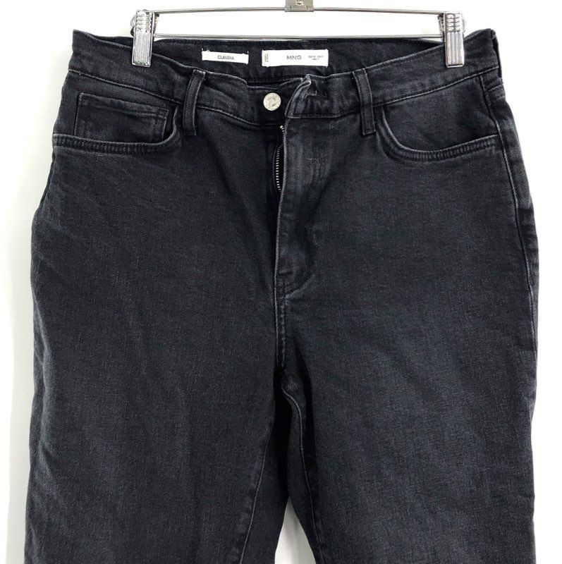 Mango MNG Women's Claudia High Rise Skinny Jeans Faded Black Sz 8
