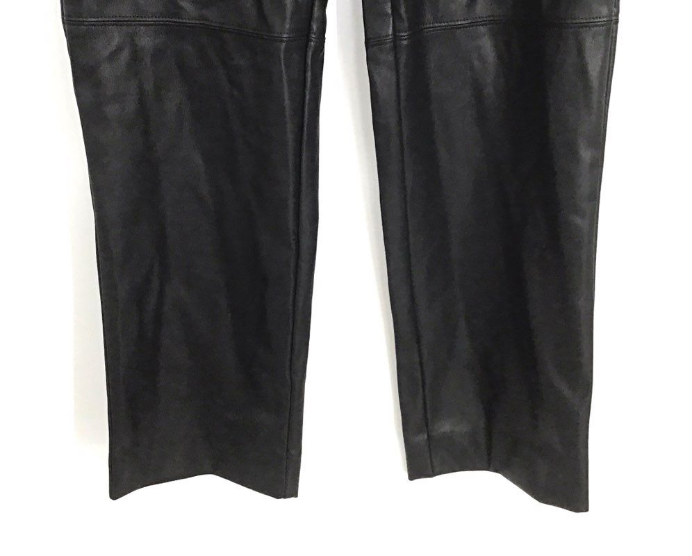 Banana Republic Women's Black Vegan Faux Leather Straight Leg Pants NWT Sz 10