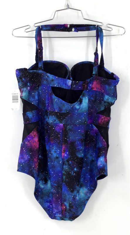 NWT Torrid Women's Multicolor Galaxy One-Piece Swimsuit - Size 1