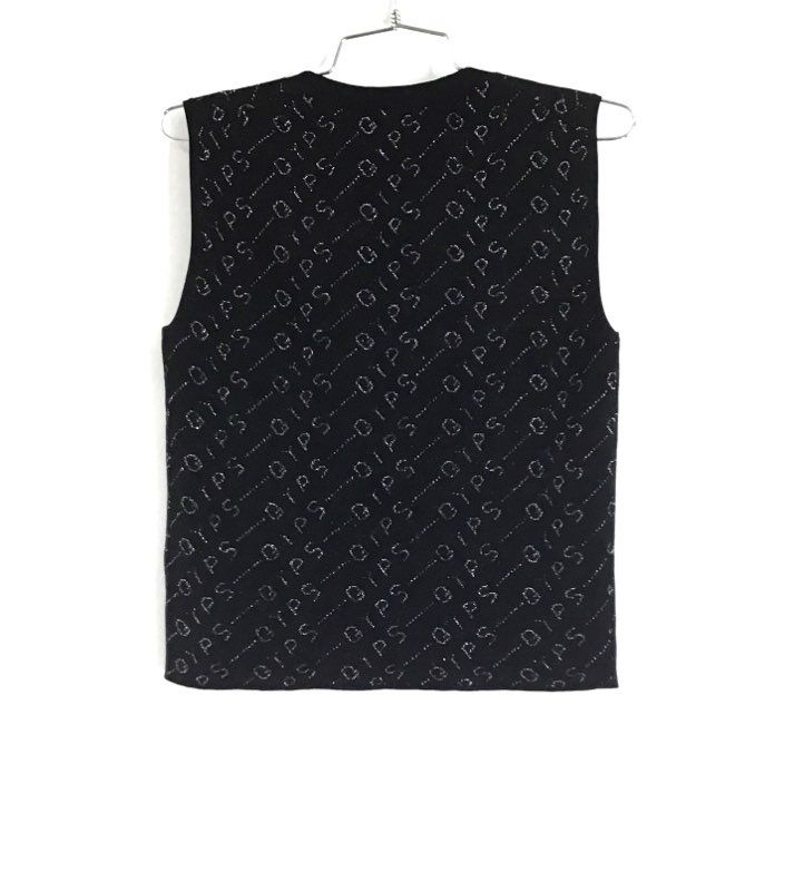 NWT Maje Women&#39;s Black Sleeveless Crew Neck Knitted Tank Top - Size 2